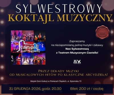 Plakat wydarzenia: Sylwester 2026/2027 - Sylwestrowy koktajl muzyczny 